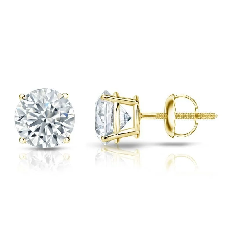 Auriya 18k Gold GIA Certified 4.70 carat TW Round Diamond Stud Earrings