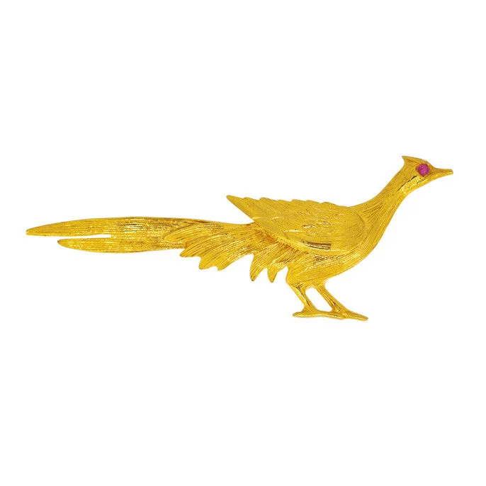 Gold Pheasant Brooch