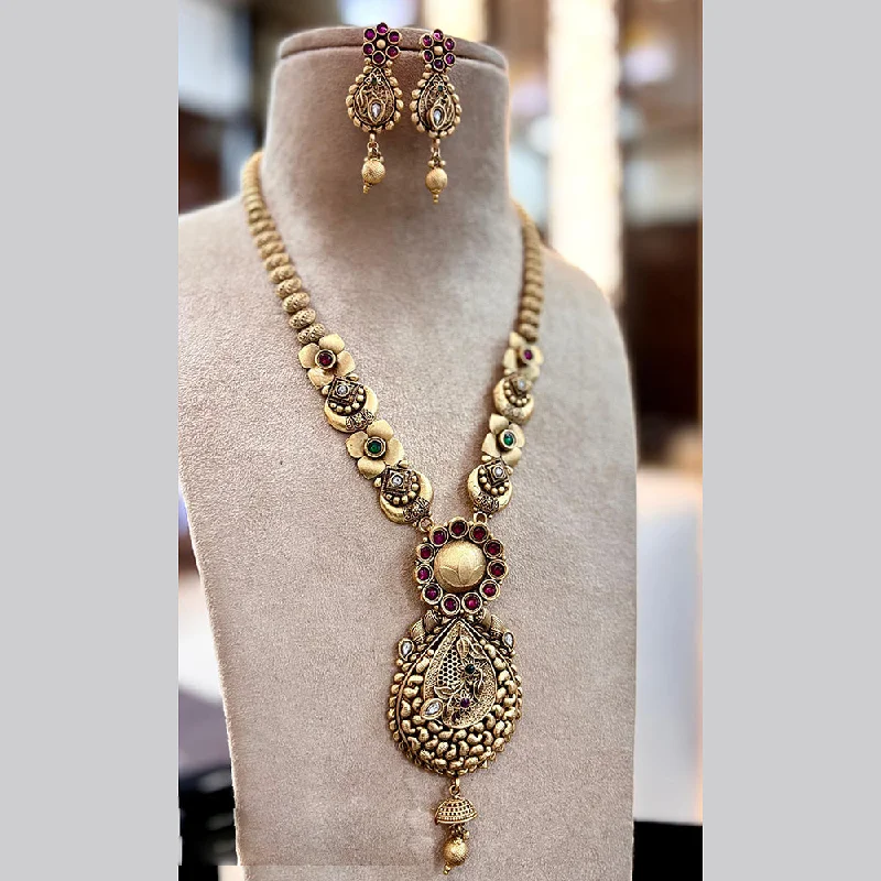 Jewel Addiction Gold Plated Pota Stone Necklace Set