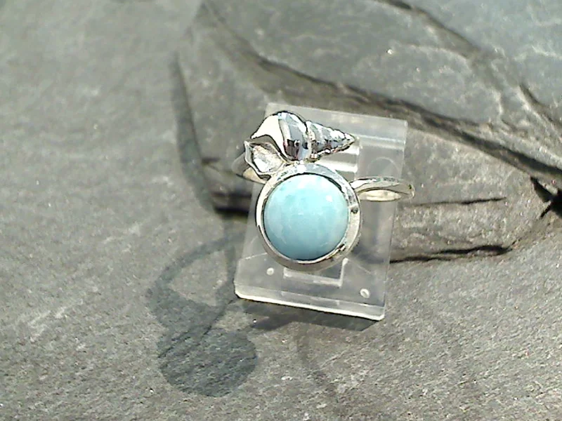 Size 5 Larimar, Sterling Silver Ring