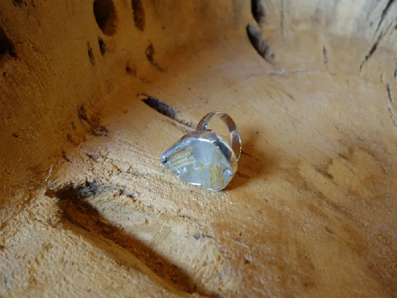 Size 7 Rutilated Quartz in 925 Solid Silver Ring