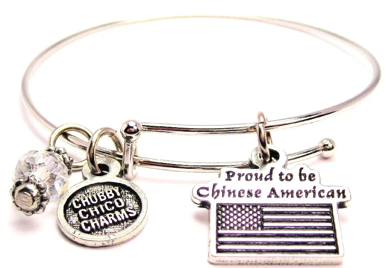 Proud To Be Chinese American Bangle Bracelet