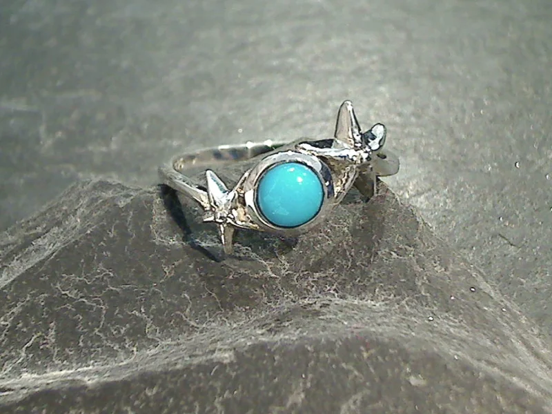 Size 7.25 Turquoise, Sterling Silver Starfish Ring