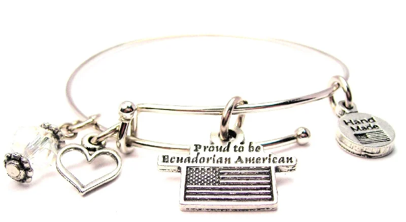 Proud To Be Ecuadorian American Bangle Bracelet