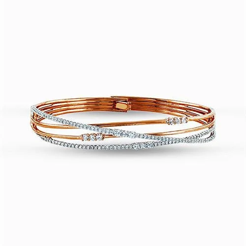 18K Rose Gold Diamond Bangle