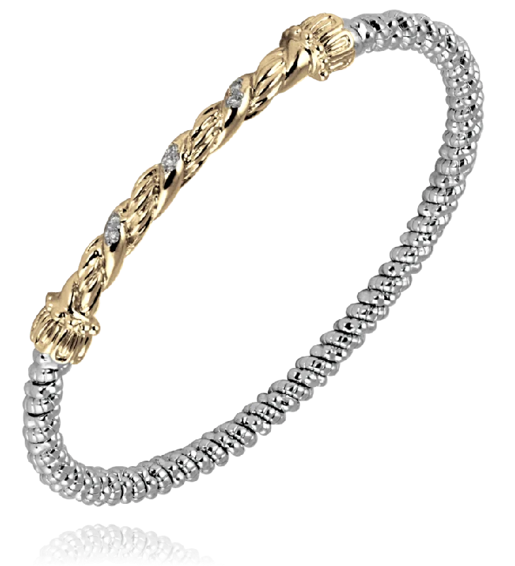 Vahan - 14K Gold & Sterling Silver, Diamond Bracelet