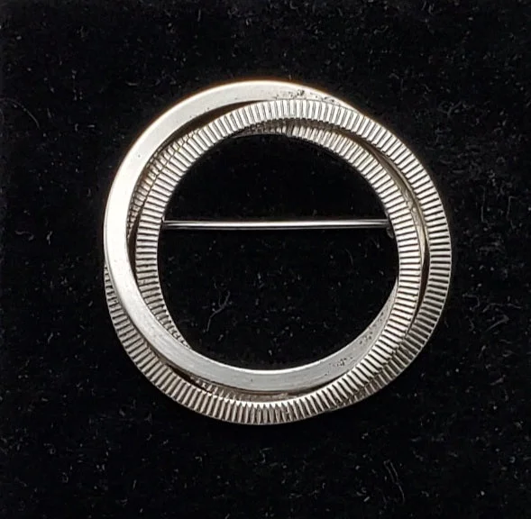 Vintage Triple Hoop Sterling Silver Brooch