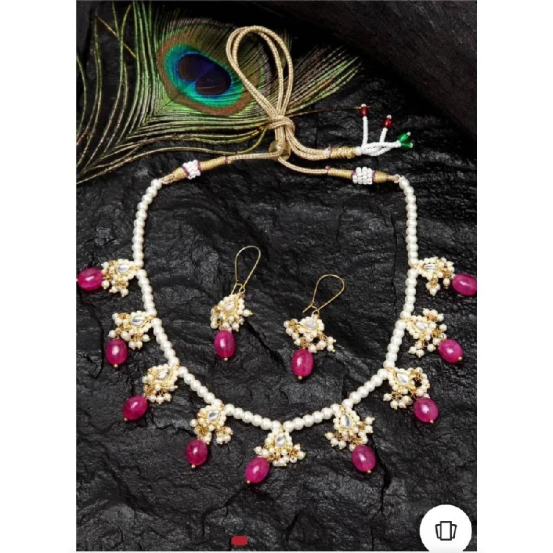 Akruti Collection Gold Plated Pearl Necklace Set