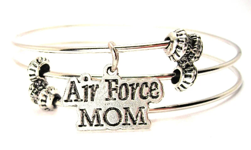 Air Force Mom Triple Style Expandable Bangle Bracelet