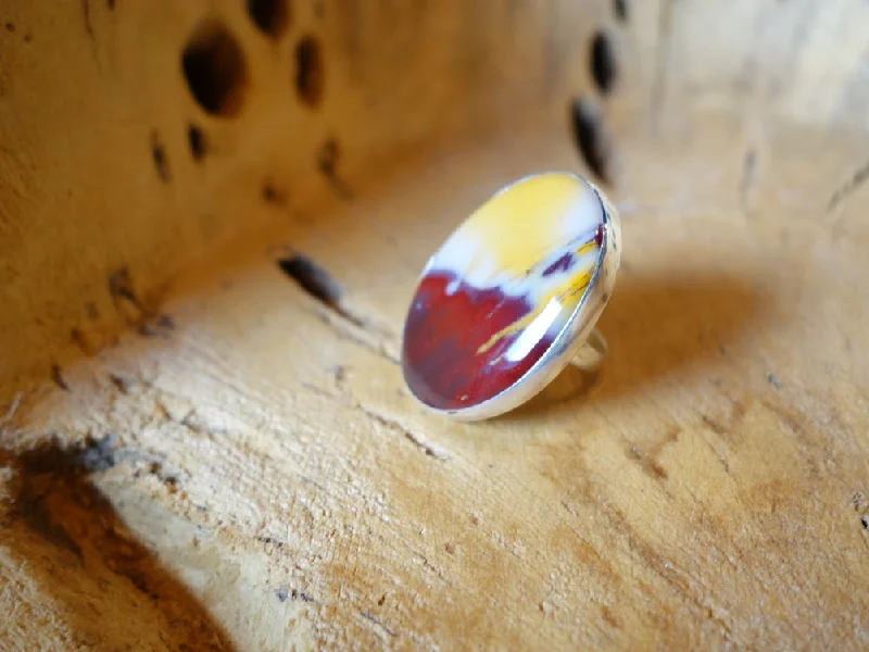 Size 7 Oval Jasper Solid Silver Ring