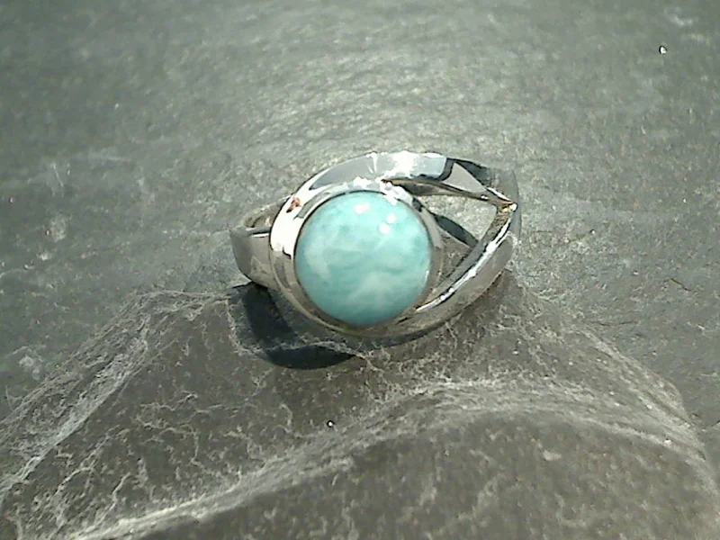 Size 7 Larimar, Sterling Silver Ring