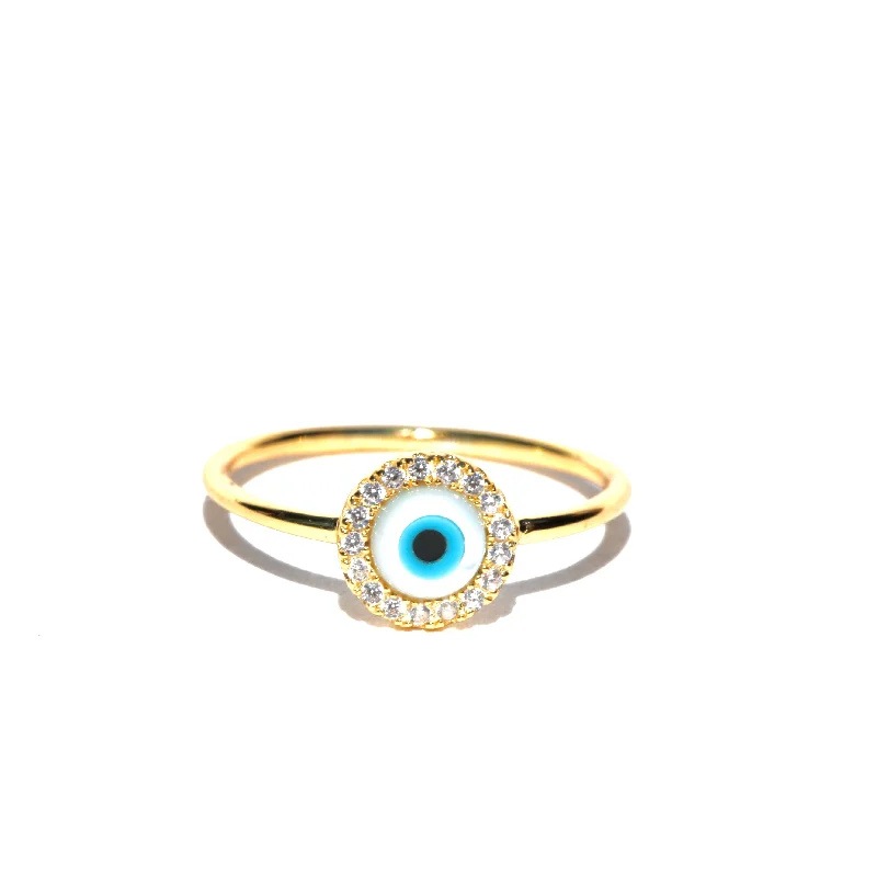 ROUND EVIL EYE RING