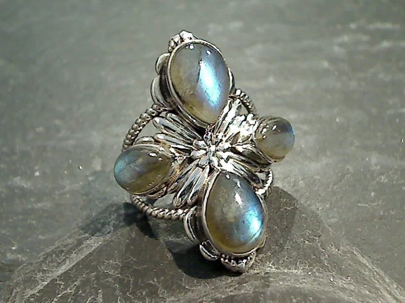 Size 7.25 Labradorite, Sterling Silver Ring