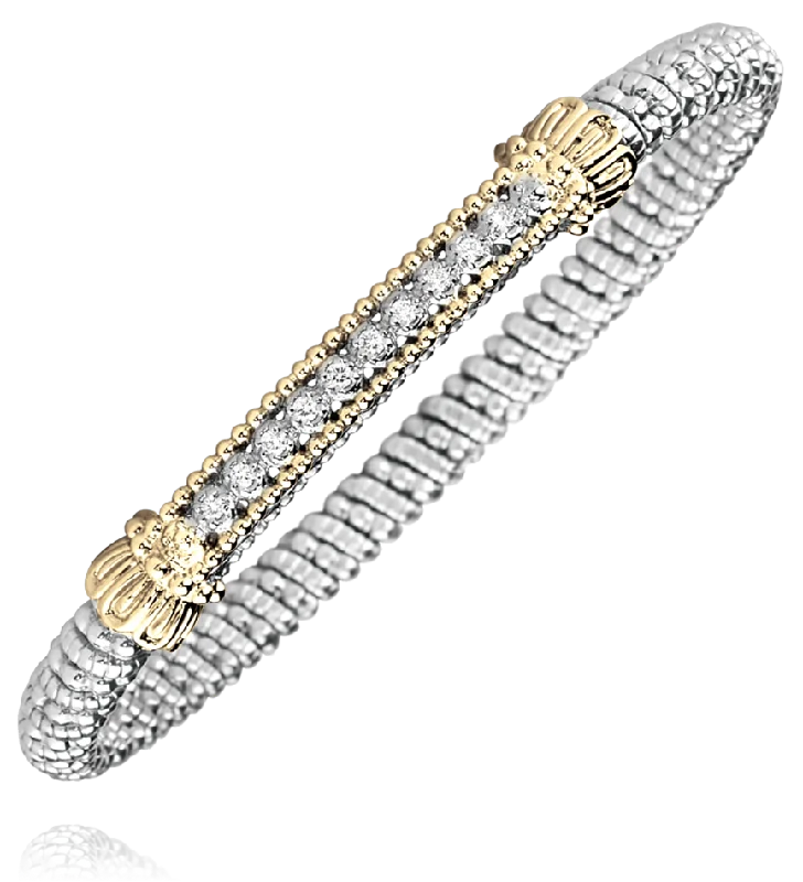 Vahan - 14K Gold & Sterling Silver, Diamond Bracelet